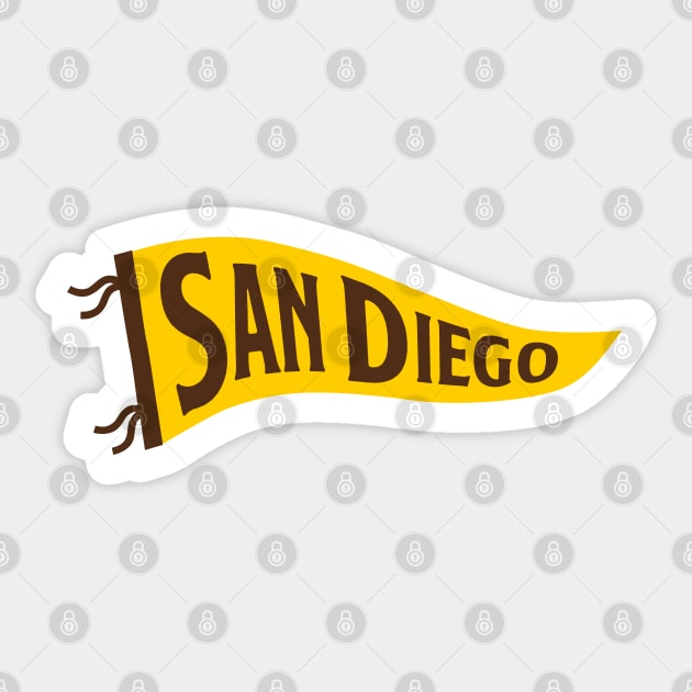 San Diego Pennant - Brown Sticker by KFig21